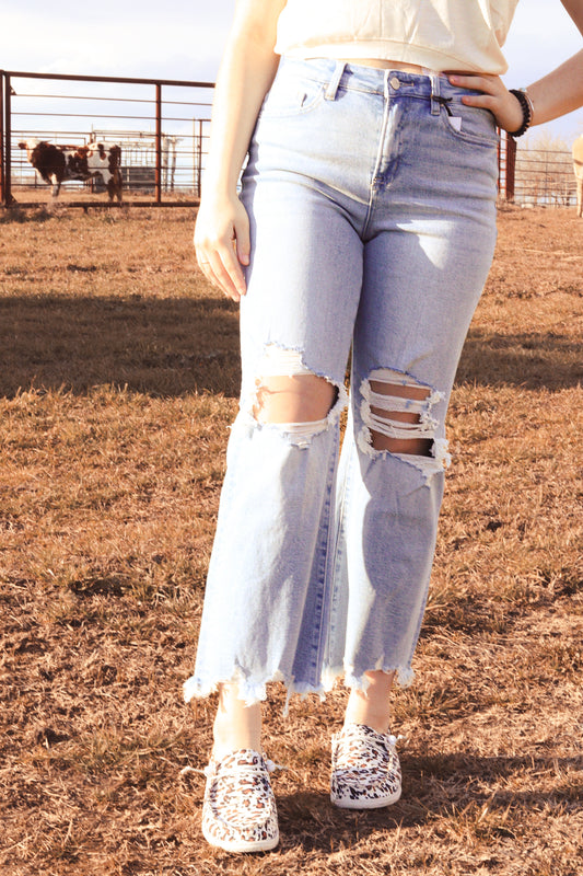 90' Mica Vintage Crop Flare Jeans