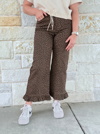 Entro Animal Print Wide-Leg Pants