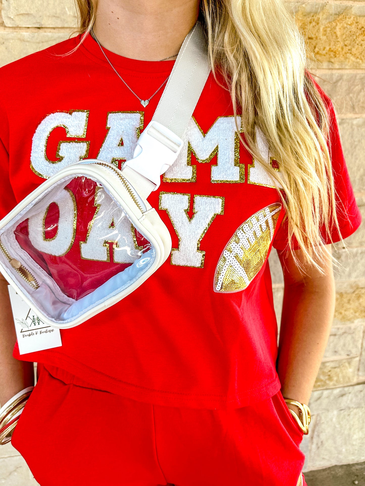 Game Day Football Patch Top and matching shorts