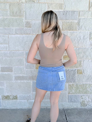 High - Rise Drawstring Mini Skirt - Double K Boutique, LLC