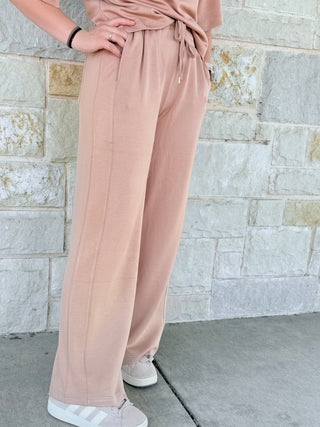 Knit Wide-Leg Trousers With Drawstring Waist