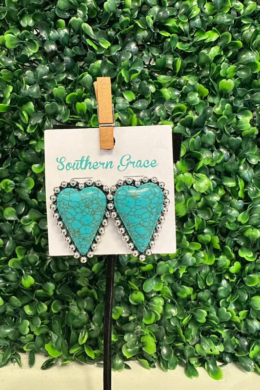 Turquoise Heart Earrings