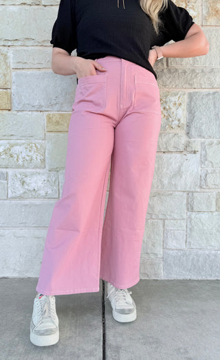 High Waist Button Fly Pants