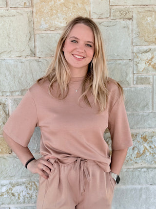 Double Knit Drop Shoulder Everyday Basic Top