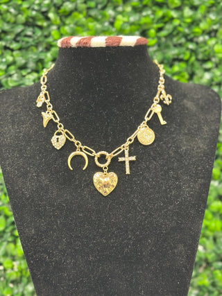 GOLD CHARM NECKLACE - Double K Boutique, LLC