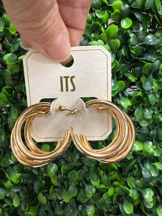 Three Layered Gold Hoop