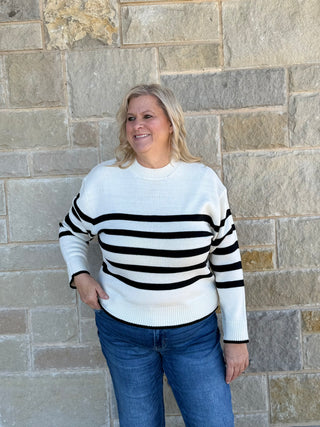 Striped Casual Crew Neck Soft Sweater