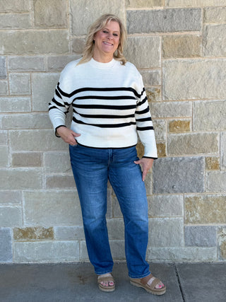 Striped Casual Crew Neck Soft Sweater