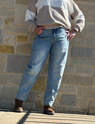 Judy Blue high-waisted barrel leg jeans 