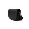 A black Kedzie Luna Crossbody purse with a zipper closure and a shoulder strap.