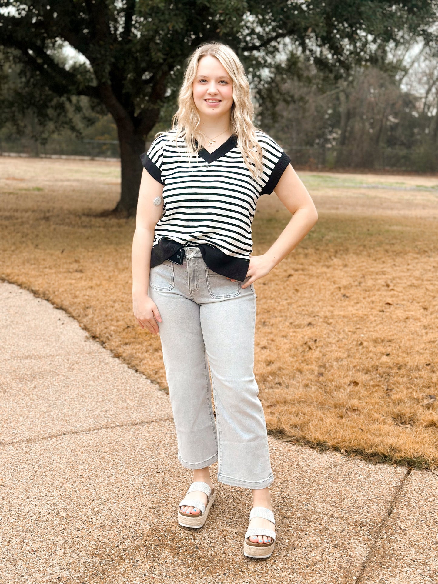 Mica High Rise Cropped Wide Leg w/patch pocket