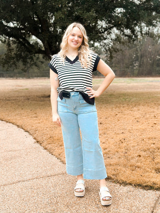 Mica High Rise Cropped Wide Leg w/ patch pocket