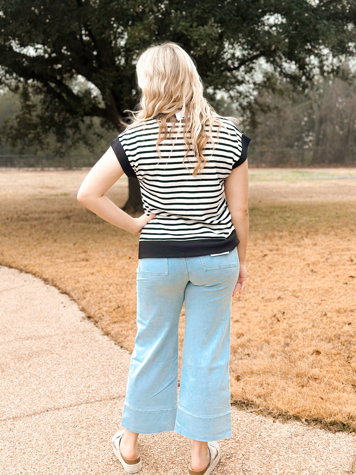 Mica High Rise Cropped Wide Leg w/ patch pocket