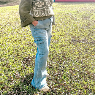Mica Super High Rise Wide Cargo Jeans