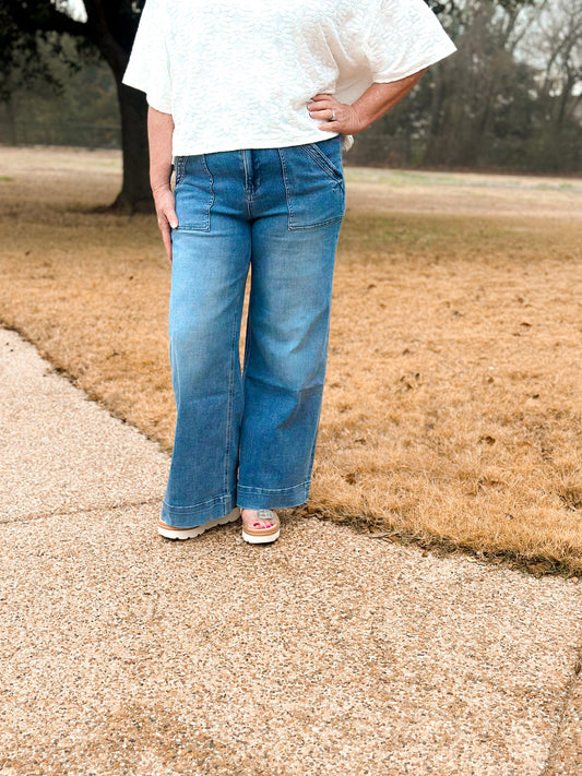 Mica Super High Wide Leg w/ waist details
