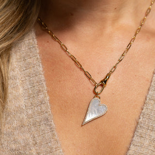 Heart Eyes Shell Pendant Necklace