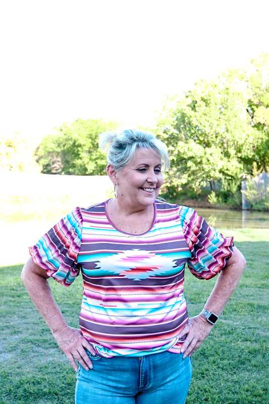 Aztec striped top 
