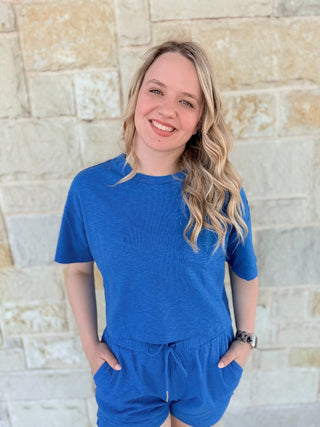 The Signature Boxy Pocket Tee: Effortless Raw - Edge Cotton Blend - Double K Boutique, LLC