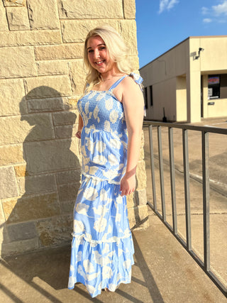 Woven Print Tiered Maxi Dress