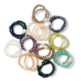 Crystal & Pearl Stretch Rings - Double K Boutique, LLC