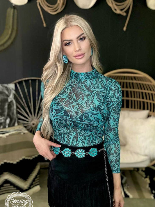 Tooled In Turquoise Top