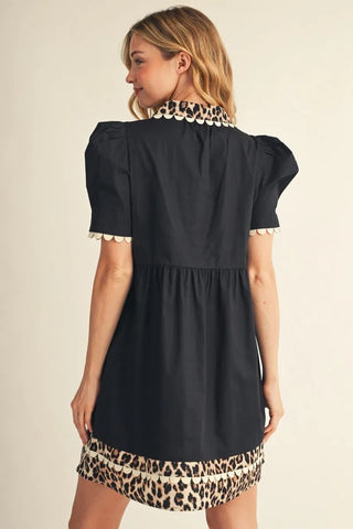 Puff Sleeve Black Dress