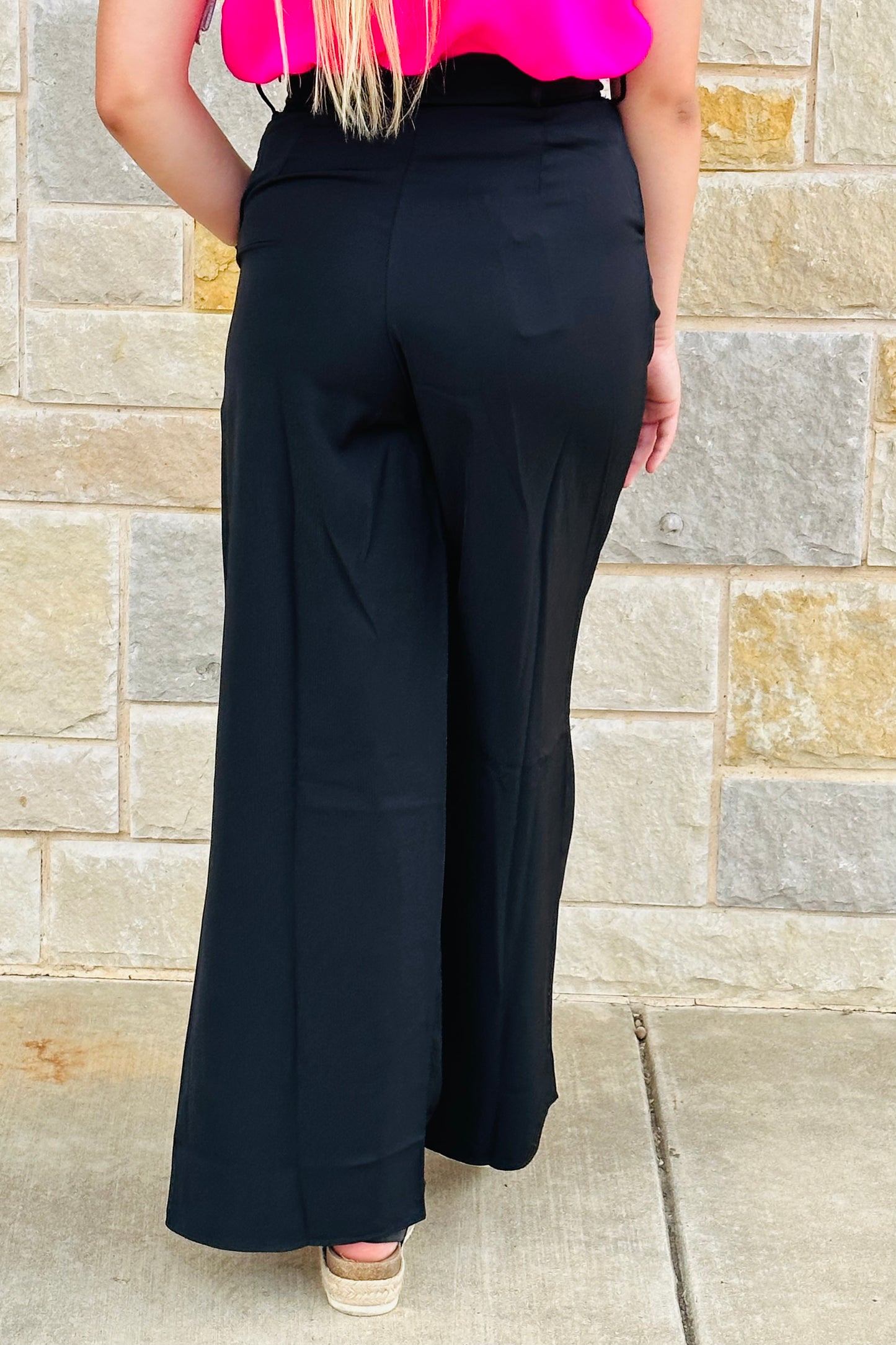 Pleated Wide-Leg Trousers