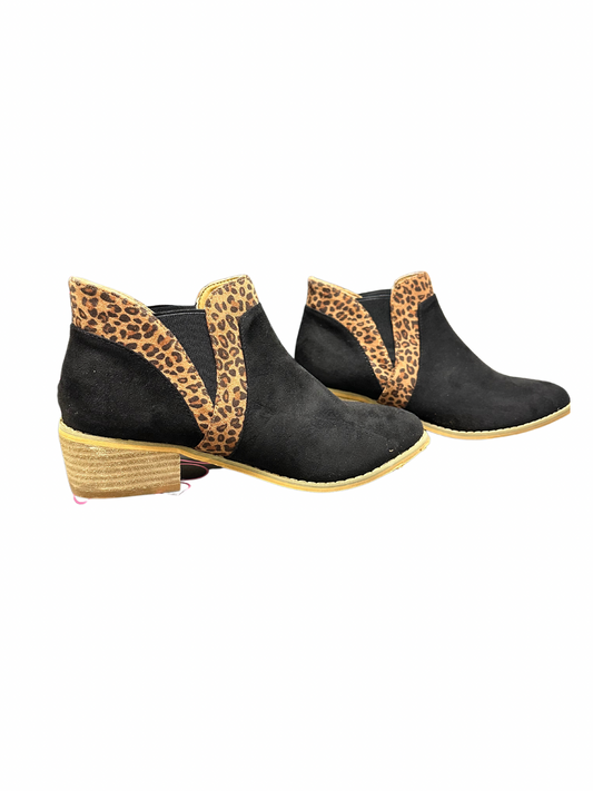 Black/Leopard Ankle Boot