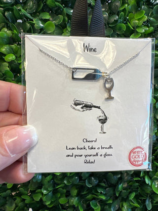 Wine glass necklace - Double K Boutique, LLC