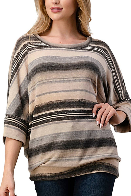 Striped Dolman Sleeve Top