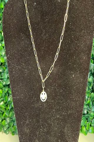 Gold Smiley Necklace - Double K Boutique, LLC