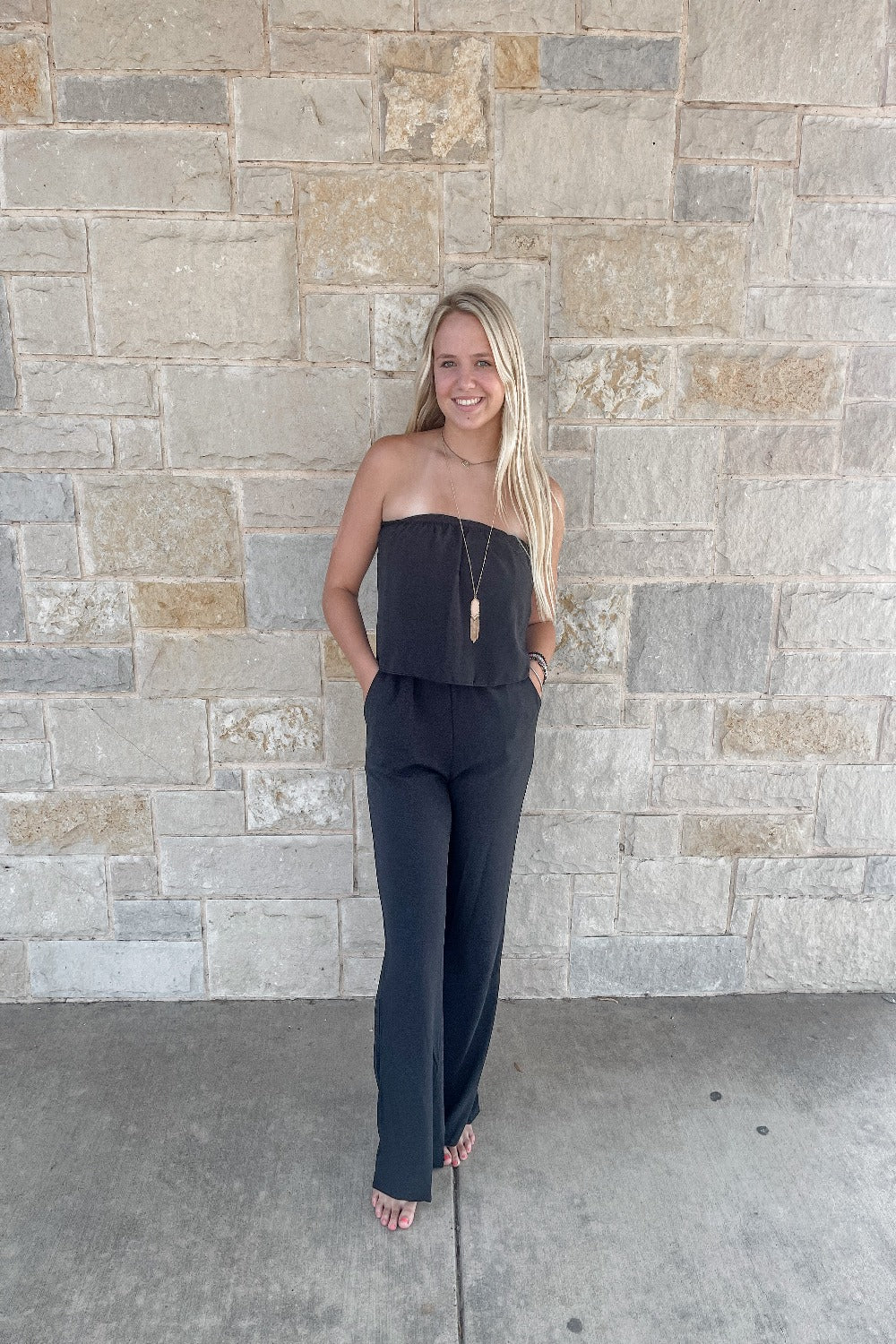 STRAPLESS POCKETED JUMPSUIT