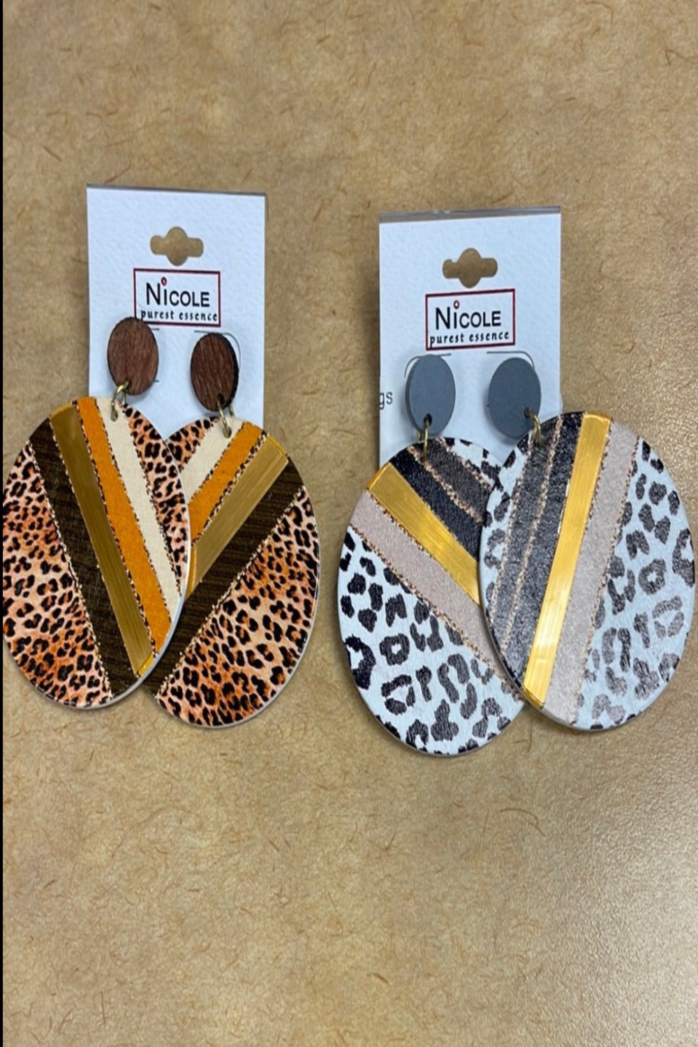 Animal Print Round Earings